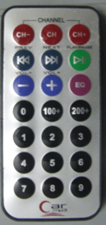 Fig. 4. Remote controller (actual size 85 x 39 x 6 mm)