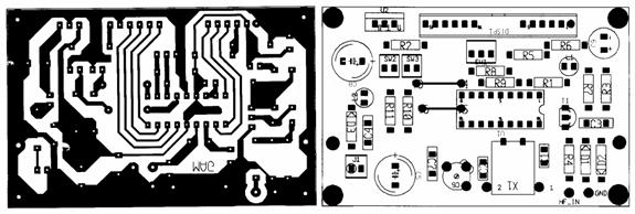 Fig. 3 Bottom view (size 80 mm x 52 mm, and component view