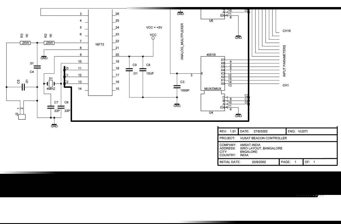 Fig. 7 Circuit Diagram of Beacon using PIC